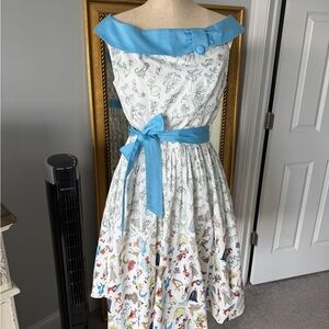 Blue and White Midi Dress